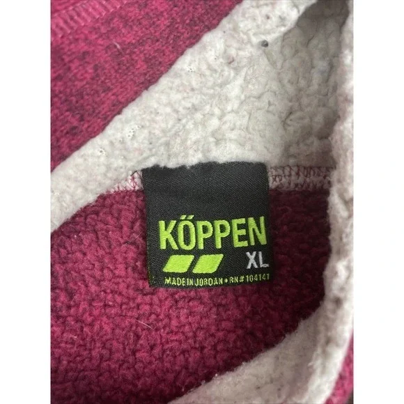 Koppen Hoodie Pullover Sherpa Sweater Fleece Marled Raspberry Womens XL Warm EUC - Picture 4 of 11